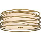 Quoizel Three Light Semi Flush Mount Spiral in Light Gold