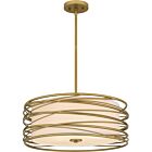 Quoizel Three Light Pendant Spiral in Light Gold