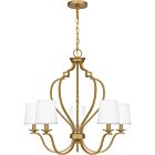 Quoizel Five Light Chandelier Wilkins in Brushed Weathered Brass