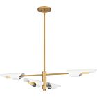 Quoizel Four Light Linear Chandelier Leoni in Brushed Weathered Brass