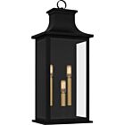 Quoizel Three Light Outdoor Wall Mount Abernathy in Matte Black