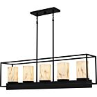 Quoizel Five Light Linear Chandelier Bentley in Matte Black