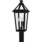 Quoizel Three Light Outdoor Post Mount Boulevard in Matte Black