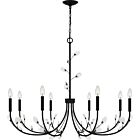 Quoizel Eight Light Chandelier Heiress in Matte Black