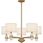 Quoizel Five Light Chandelier Kimberly in Brushed Weathered Brass