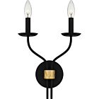 Quoizel Two Light Wall Sconce Margaret in Matte Black