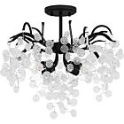 Quoizel Four Light Semi Flush Mount Maple in Earth Black