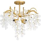 Quoizel Four Light Semi Flush Mount Maple in Gold Leaf