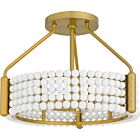 Quoizel Four Light Semi Flush Mount Molly in Brushed Gold