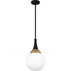 Quoizel One Light Pendant Quoizel Pendant in Matte Black