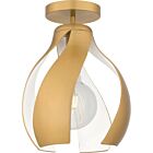 Quoizel One Light Semi Flush Mount Quoizel SemiFlush Mount in Brushed Weathered Brass