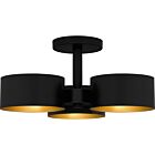 Quoizel Three Light Semi Flush Mount Quoizel SemiFlush Mount in Matte Black