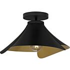 Quoizel One Light Semi Flush Mount Quoizel SemiFlush Mount in Matte Black