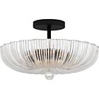 Quoizel Three Light Semi Flush Mount Quoizel SemiFlush Mount in Matte Black