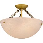 Quoizel Three Light Semi Flush Mount Quoizel SemiFlush Mount in Brushed Gold