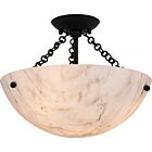 Quoizel Three Light Semi Flush Mount Quoizel SemiFlush Mount in Matte Black