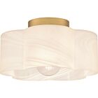 Quoizel One Light Semi Flush Mount Quoizel SemiFlush Mount in Brushed Weathered Brass