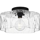 Quoizel One Light Semi Flush Mount Quoizel SemiFlush Mount in Matte Black