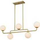 Quoizel Five Light Linear Chandelier Regis in Brushed Gold