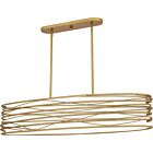 Quoizel Five Light Linear Chandelier Spiral in Light Gold