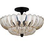 Quoizel Four Light Semi Flush Mount Whitecap in Mottled Cocoa