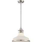 Quoizel One Light Pendant Grant in Brushed Nickel