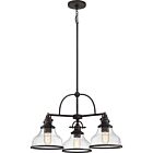 Quoizel Three Light Chandelier Grant in Palladian Bronze