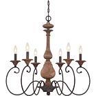 Quoizel Six Light Chandelier Auburn in Rustic Black