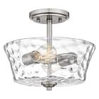 Quoizel Two Light Semi Flush Mount Acacia in Brushed Nickel