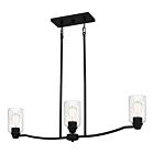 Acacia 3-Light Linear Chandelier in Matte Black