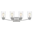 Quoizel Four Light Bath Acacia in Brushed Nickel