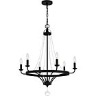 Quoizel Six Light Chandelier Adelaide in Matte Black