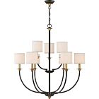 Quoizel Nine Light Chandelier Audley in Old Bronze