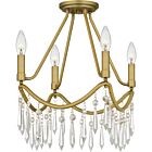 Quoizel Four Light Semi Flush Mount Airedale in Aged Brass