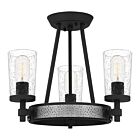 Alpine 3-Light Semi-Flush Mount in Earth Black