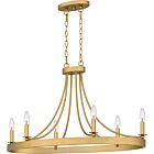 Quoizel Six Light Island Chandelier Aspyn in Light Gold