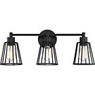 Quoizel Three Light Bath Fixture Atticus in Earth Black