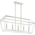 Quoizel Five Light Island Chandelier Aviary in Polished Nickel