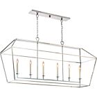 Quoizel Six Light Island Chandelier Aviary in Polished Nickel