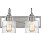 Bartley 2-Light Bathroom Vanity Light in Brushed Nickel