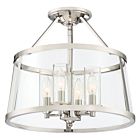 Quoizel Four Light SemiFlush Mount Barlow in Polished Nickel