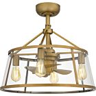 Quoizel Four Light Fandelier Barlow in Weathered Brass