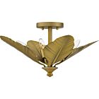 Quoizel Four Light Semi Flush Mount Bayley in Aged Brass