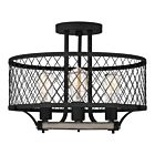 Benton 3-Light Semi-Flush Mount in Distressed Iron