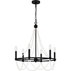 Quoizel Six Light Chandelier Brigitta in Matte Black