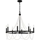 Quoizel Eight Light Chandelier Brigitta in Matte Black