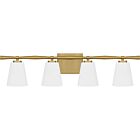 Quoizel Four Light Bath Brindley in Aged Brass