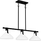 Quoizel Three Light Linear Chandelier Brink in Matte Black