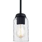 Quoizel One Light Mini Pendant Blanche in Matte Black