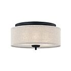 Quoizel Three Light Flush Mount Blanche in Matte Black